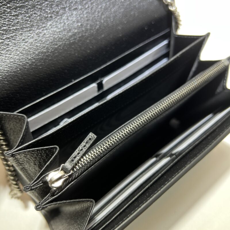 Replica Gucci Dionysus GG Chain Wallet Denim Black - elite superclone designer purse