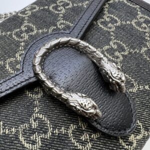 Replica Gucci Dionysus GG Chain Wallet Denim Black - high-end fake designer purse