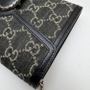 Replica Gucci Dionysus GG Chain Wallet Denim Black - premium 1:1 fake handbag model