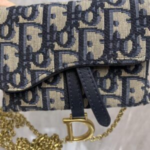 Replica Dior Saddle Pouch with Chain - 1:1 designer replica handbag