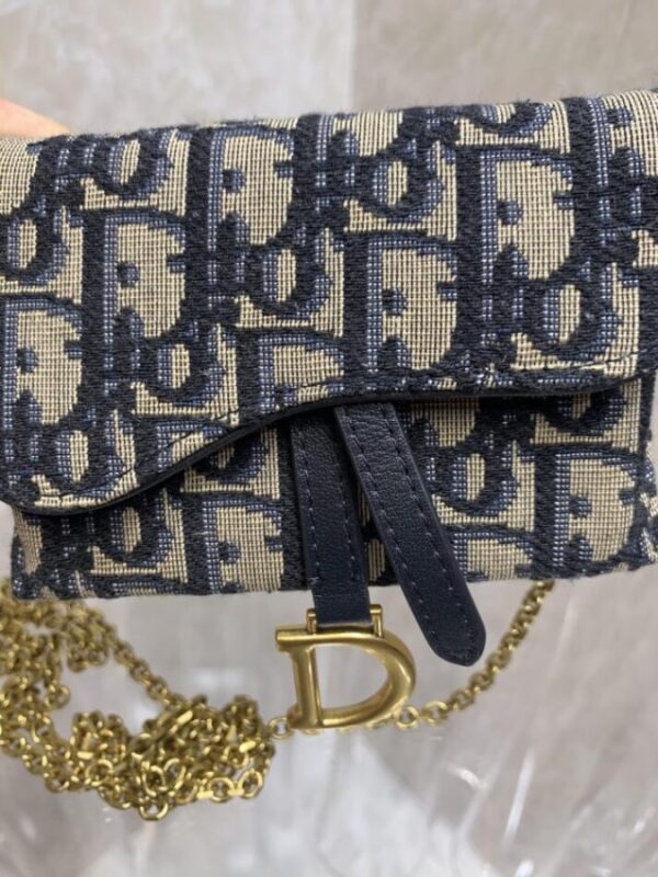 Replica Dior Saddle Pouch with Chain - 1:1 designer replica handbag