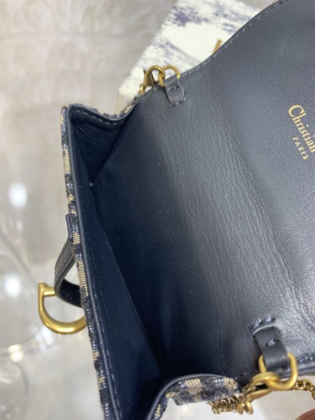 Replica Dior Saddle Pouch with Chain - high-end fake designer purse