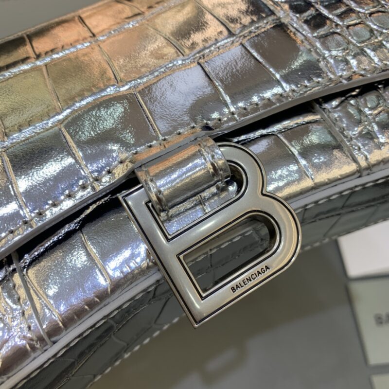 Replica Balenciaga Hourglass On Chain Silver - ultra-realistic fake designer tote