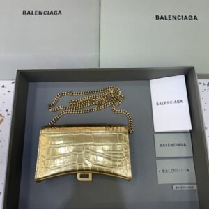 Replica Balenciaga Hourglass On Chain Gold - realistic designer-inspired fake bag