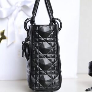 Replica Lady Dior Ultramatte Black Grid ABC - premium 1:1 fake handbag model