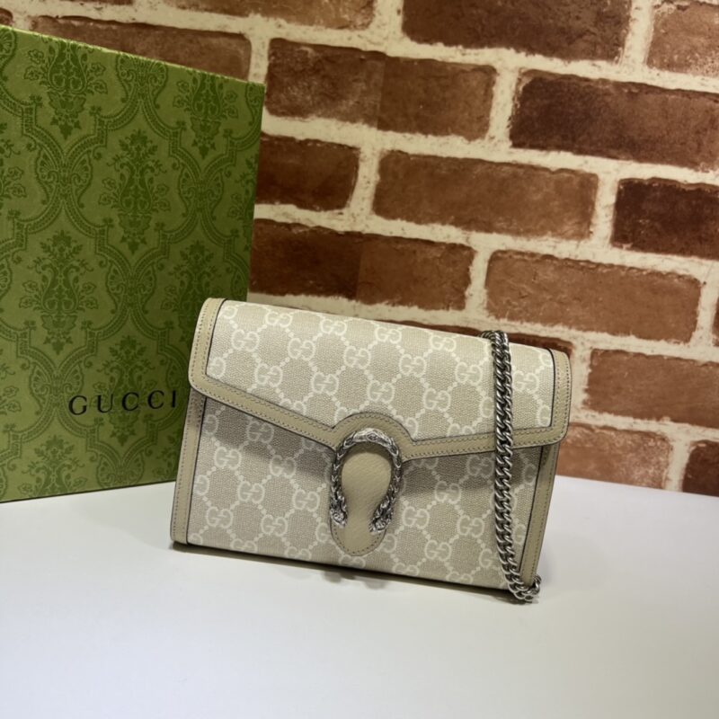 Replica Gucci Dionysus GG Chain Wallet Denim Beige - elite superclone designer purse