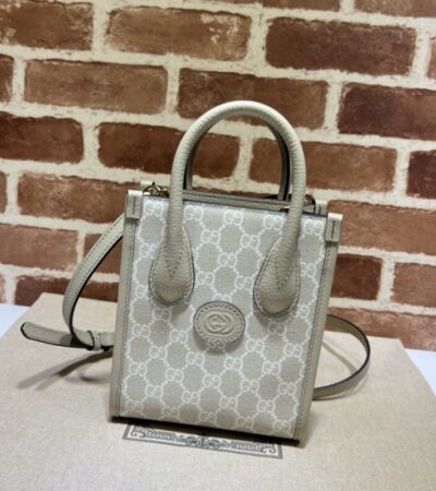Replica Gucci Ophidia Mini Tote Bag White - top-rated replica designer bag