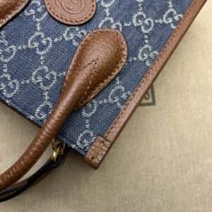 Replica Gucci Ophidia Mini Tote Bag Blue Denim - best quality luxury bag dupe