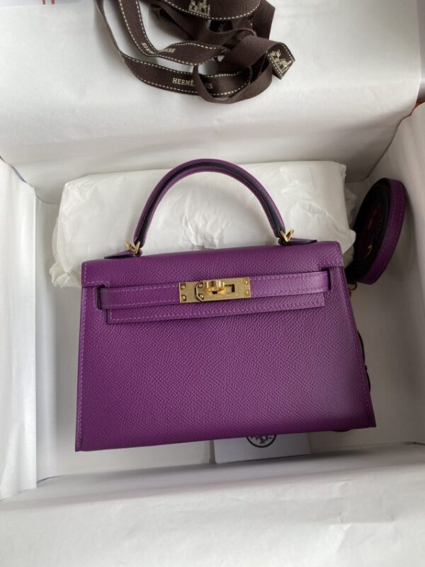 Replica Hermes Kelly Epsom Anemone Purple - top-tier luxury replica shoulder bag
