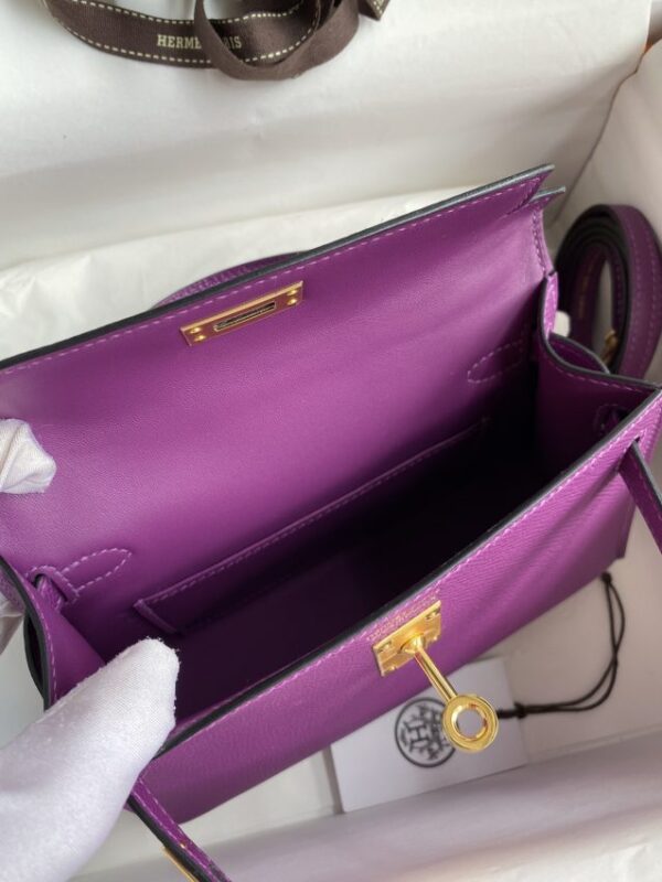 Replica Hermes Kelly Epsom Anemone Purple - best quality luxury bag dupe