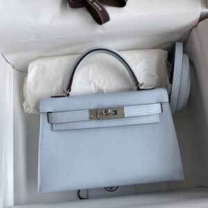 Replica Hermes Kelly Epsom Haze Blue - top-tier luxury replica shoulder bag