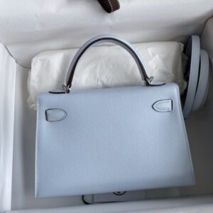 Replica Hermes Kelly Epsom Haze Blue - realistic designer-inspired fake bag