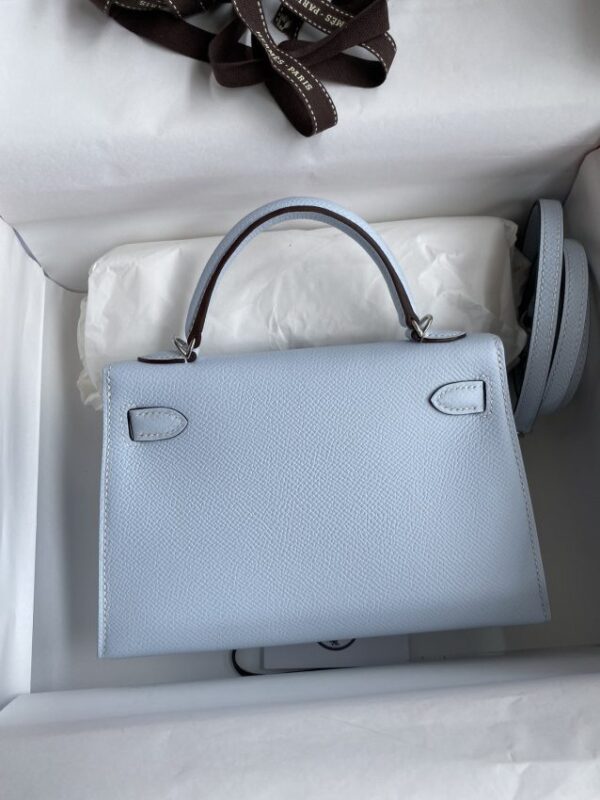 Replica Hermes Kelly Epsom Haze Blue - realistic designer-inspired fake bag