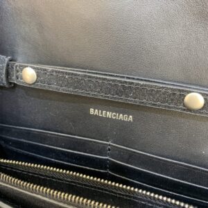 Replica Balenciaga Hourglass On Chain Shine Black - authentic-look luxury purse replica