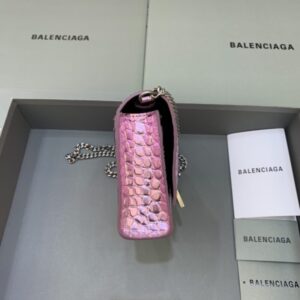 Replica Balenciaga Hourglass On Chain Shine Purple - best quality luxury bag dupe