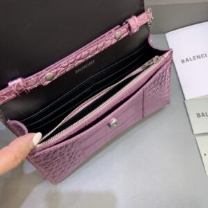 Replica Balenciaga Hourglass On Chain Shine Purple - elite superclone designer purse