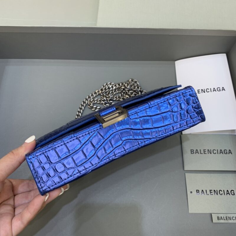 Replica Balenciaga Hourglass On Chain Blue - top-tier luxury replica shoulder bag