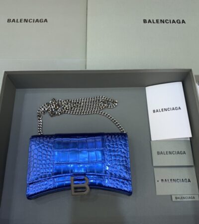 Replica Balenciaga Hourglass On Chain Blue - high-end fake designer purse