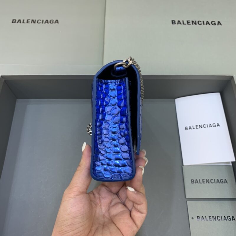 Replica Balenciaga Hourglass On Chain Blue - 1:1 designer replica handbag