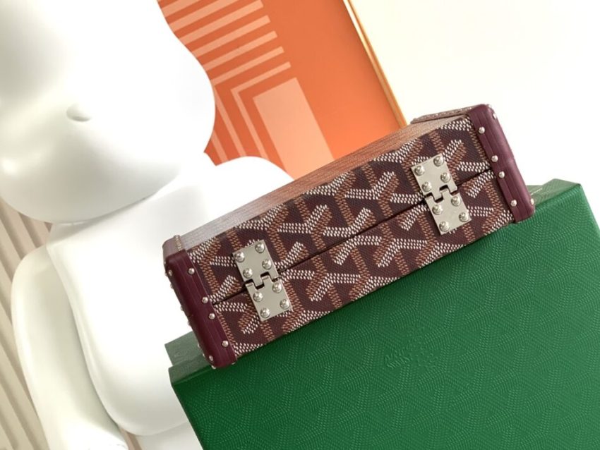 Replica Goyard Minaudière Trunk Bag Bordeaux - 1:1 designer replica handbag