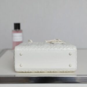 Replica Lady Dior Ultramatte White Grid ABC - authentic-look luxury purse replica
