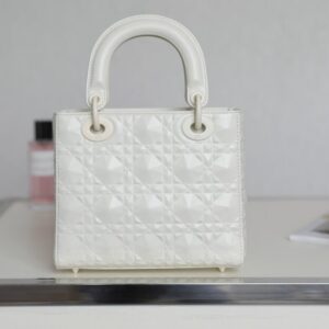 Replica Lady Dior Ultramatte White Grid ABC - best-selling designer handbag dupe