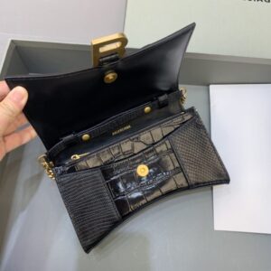 Replica Balenciaga Hourglass On Chain Black - high-end fake designer purse