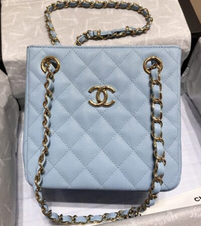 Replica CHANEL 22S Hubo Bag Light Blue - high-end fake designer purse