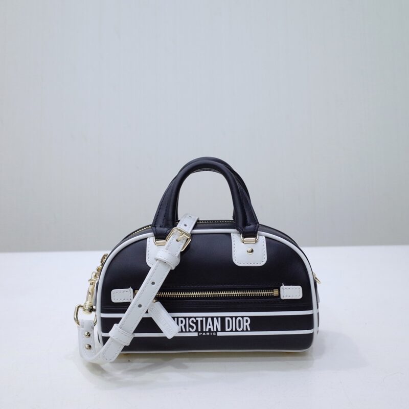 Replica Dior Vibe Zip Bowling Bag Black - near-authentic luxury replica handbag