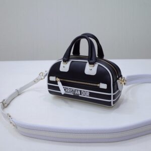 Replica Dior Vibe Zip Bowling Bag Black - near-authentic luxury replica handbag