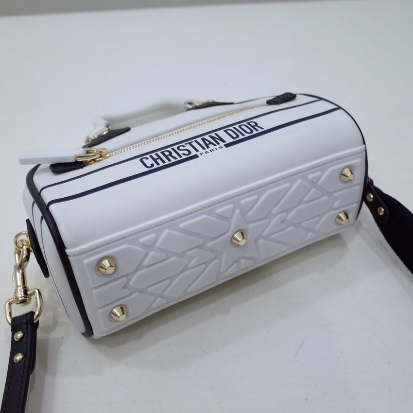 Replica Dior Vibe Zip Bowling Bag White - premium 1:1 fake handbag model