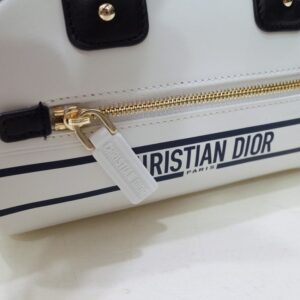 Replica Dior Vibe Zip Bowling Bag White - near-authentic luxury replica handbag