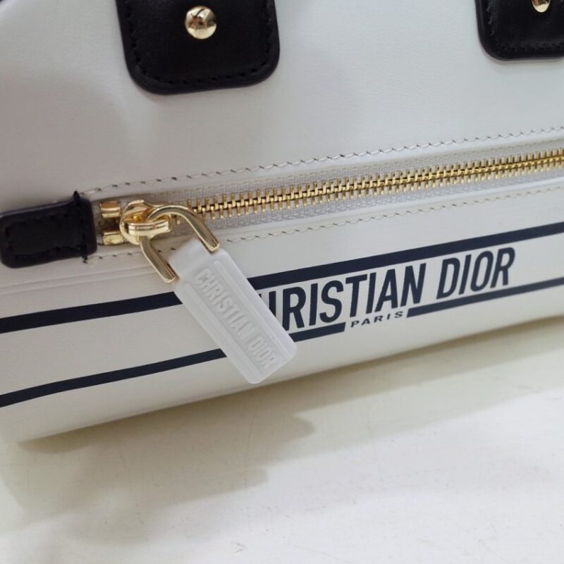 Replica Dior Vibe Zip Bowling Bag White - near-authentic luxury replica handbag