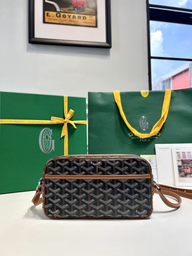 Replica Goyard Cap Vert Red Brown - best quality luxury bag dupe