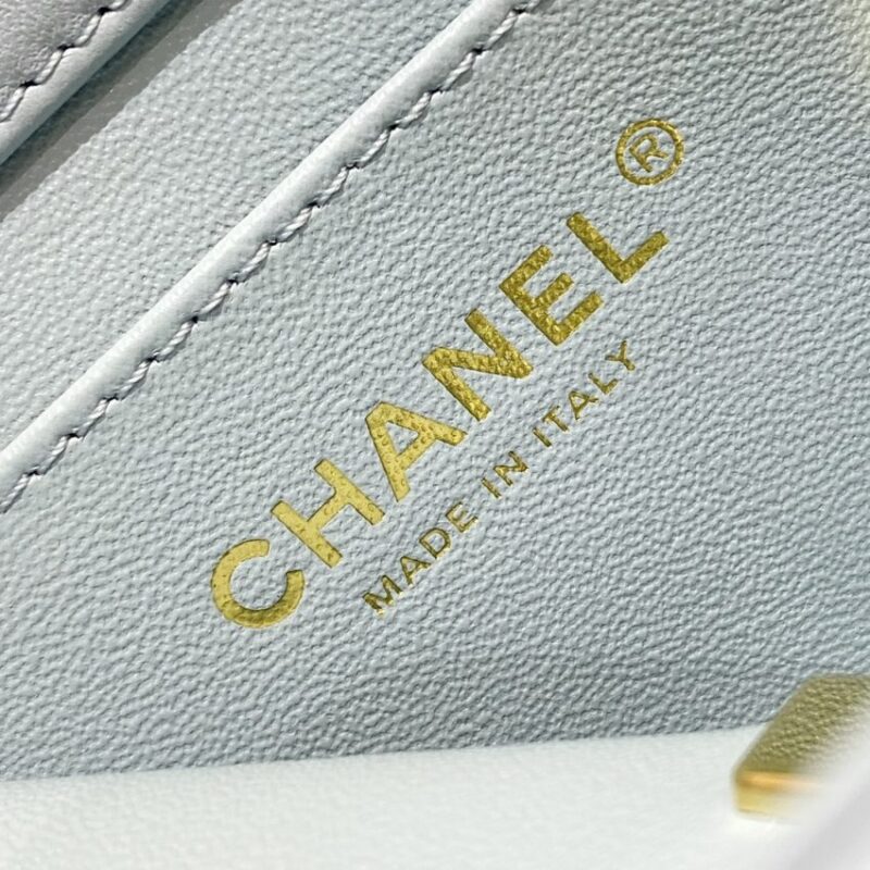 Replica CHANEL 22P Enamel Bag Light Blue - realistic designer-inspired fake bag