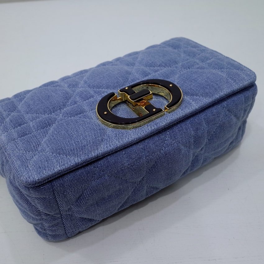 Replica Dior Caro Bag Denim Blue - high-end fake designer purse