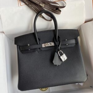 Replica Hermes Birkin Epsom Black Silver - premium 1:1 fake handbag model