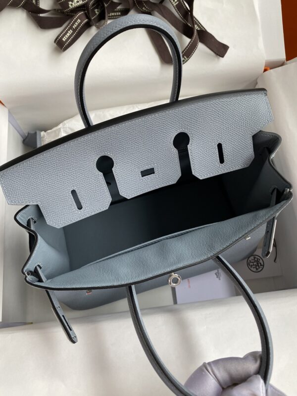 Replica Hermes Birkin Epsom Linen Blue Silver - high-quality designer bag clone