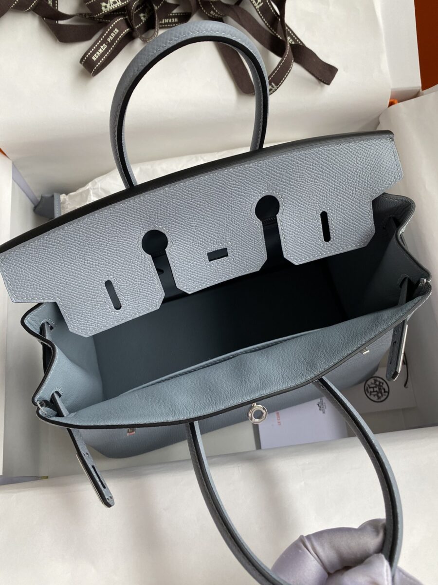Replica Hermes Birkin Epsom Linen Blue Silver - high-quality designer bag clone