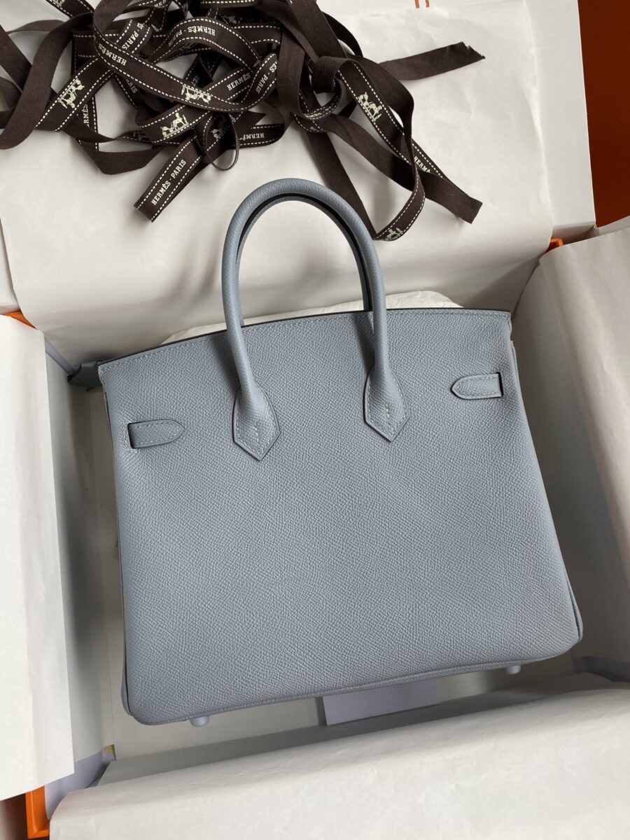 Replica Hermes Birkin Epsom Linen Blue Silver - realistic designer-inspired fake bag