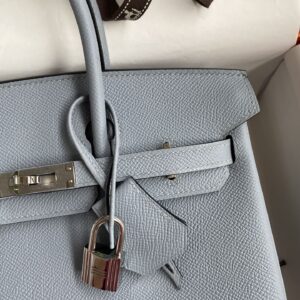 Replica Hermes Birkin Epsom Linen Blue Silver - authentic-look luxury purse replica