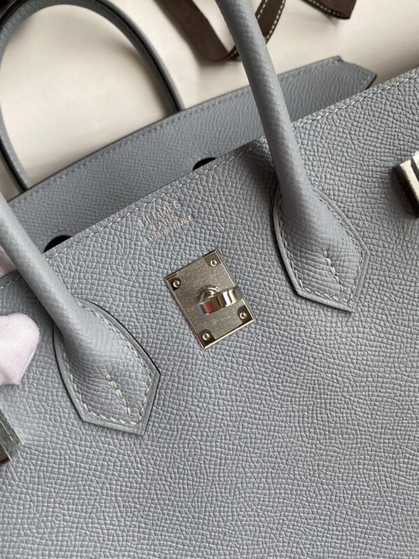 Replica Hermes Birkin Epsom Linen Blue Silver - ultra-realistic fake designer tote