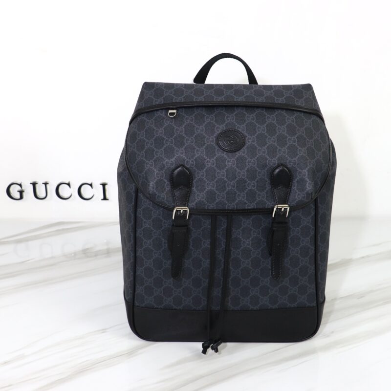 Replica Gucci Interlocking Double G Backpack Black - top-rated replica designer bag