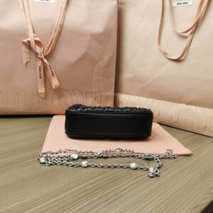 Replica Miu Miu Matelassé Crystal Black - high-end fake designer purse