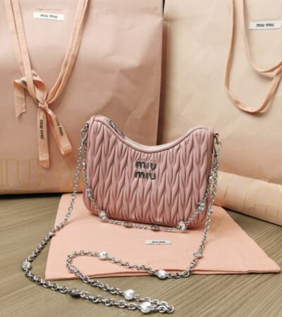 Replica Miu Miu Matelassé Crystal Pink - elite superclone designer purse