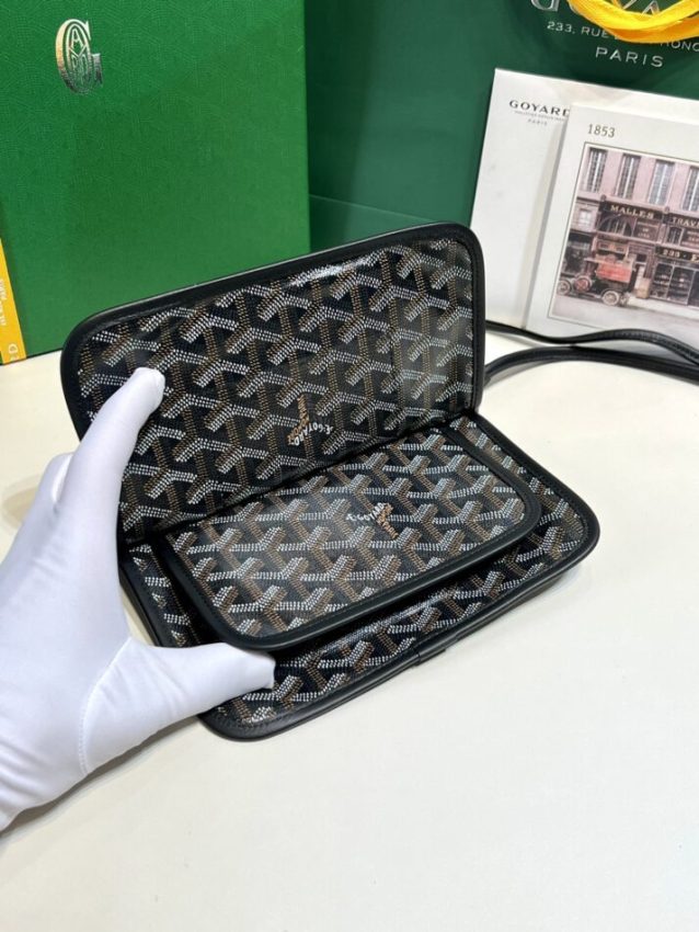 Replica Goyard Plumet Pocket Wallet Black - elite superclone designer purse