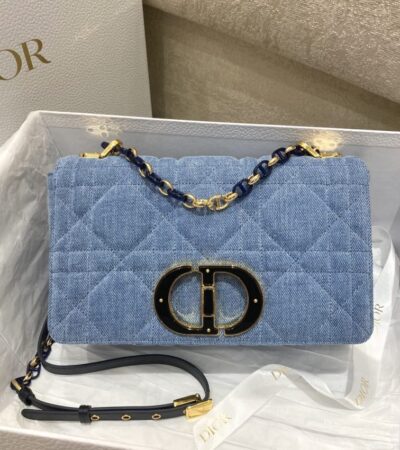 Replica Dior Caro Bag Denim Blue - near-authentic luxury replica handbag