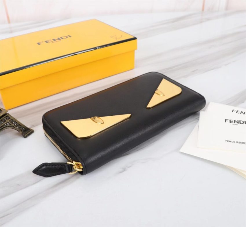Replica Fendi Yellow Eyes Wallet - premium 1:1 fake handbag model