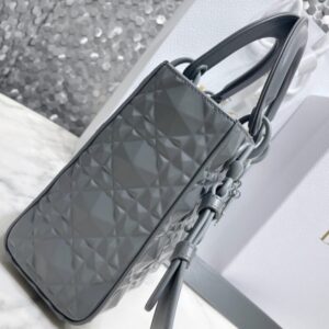 Replica Lady Dior Ultramatte Grey Grid ABC - top-rated replica designer bag