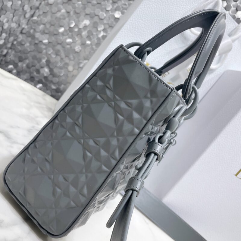 Replica Lady Dior Ultramatte Grey Grid ABC - top-rated replica designer bag